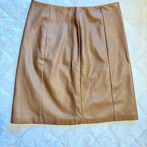 LOFT Camel Brown Faux Leather Pencil Skirt